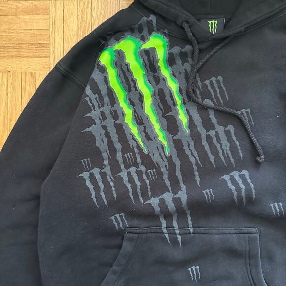Vintage y2k Monster Energy Pullover hoodie Size Medium - Picture 4 of 5